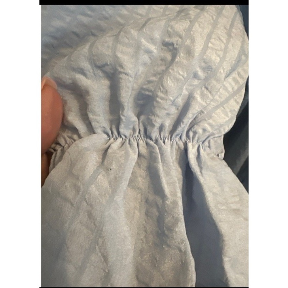 VTG Peasant Blue Prairie Dress Long Maxi Short Sleeve Embroidered Size M/L - Picture 6 of 16